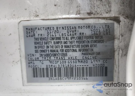 2021 Nissan Sentra Sv from USA, damaged, VIN 3N1AB8CV9MY210566